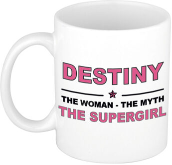Bellatio Decorations Destiny cadeau mok - Woman Myth Supergirl - naam koffiemok - 300 ml - collega - moederdag