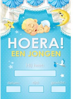 Bellatio Decorations Deur poster jongen geboren - Feestposters Multikleur