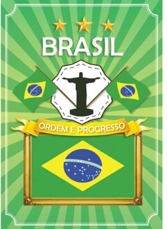 Bellatio Decorations Deur poster thema Brazilie - Feestposters Multikleur