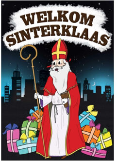 Bellatio Decorations Deurposter Sinterklaas A1 formaat 59 x 84 cm - Feestposters Multikleur