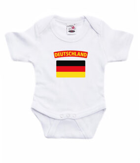 Bellatio Decorations Deutschland / Duitsland landen rompertje met vlag wit voor babys 56 (1-2 maanden)