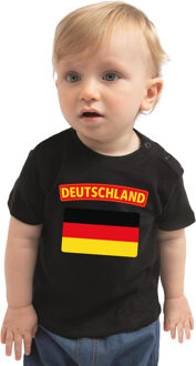 Bellatio Decorations Deutschland / Duitsland landen shirtje met vlag zwart voor babys 62 (1-3 maanden)