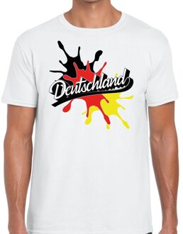 Bellatio Decorations Deutschland/Duitsland t-shirt spetter wit voor heren 2XL