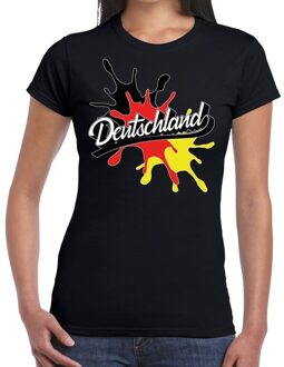 Bellatio Decorations Deutschland/Duitsland t-shirt spetter zwart voor dames 2XL