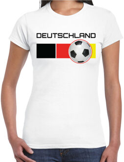 Bellatio Decorations Deutschland / Duitsland voetbal / landen t-shirt wit dames XS