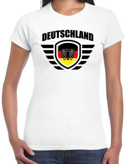 Bellatio Decorations Deutschland landen / voetbal t-shirt wit dames - EK / WK voetbal 2XL - Feestshirts