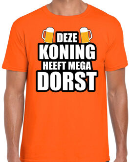 Bellatio Decorations Deze Koning heeft mega dorst / bier t-shirt oranje voor heren - Koningsdag shirts