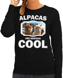 Bellatio Decorations Dieren alpacas sweater zwart dames - alpacas are serious cool trui - cadeau sweater alpaca/ alpacas liefhebber 2XL