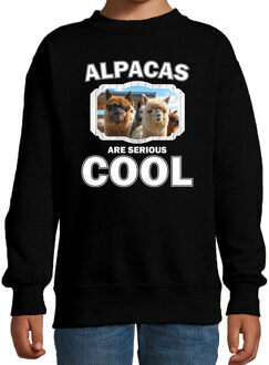 Bellatio Decorations Dieren alpacas sweater zwart kinderen - alpacas are serious cool trui jongens/ meisjes - cadeau alpaca/ alpacas liefhebber 12-13 jaar (152/164)