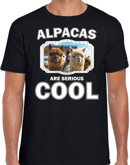 Bellatio Decorations Dieren alpacas t-shirt zwart heren - alpacas are serious cool shirt - cadeau t-shirt alpaca/ alpacas liefhebber 2XL