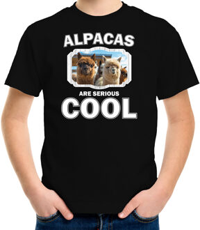 Bellatio Decorations Dieren alpacas t-shirt zwart kinderen - alpacas are serious cool shirt  jongens/ meisjes - cadeau shirt alpaca/ alpacas liefhebber L (146-152)