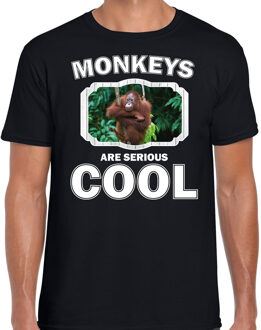 Bellatio Decorations Dieren apen t-shirt zwart heren - monkeys are serious cool shirt - cadeau t-shirt orangoetan/ apen liefhebber 2XL