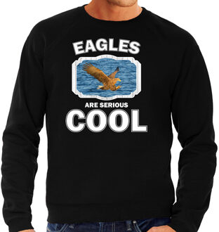 Bellatio Decorations Dieren arenden sweater zwart heren - eagles are serious cool trui - cadeau sweater zeearend/ arenden liefhebber 2XL