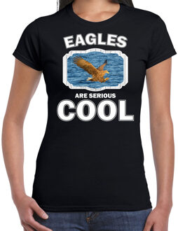 Bellatio Decorations Dieren arenden t-shirt zwart dames - eagles are serious cool shirt - cadeau t-shirt zeenarend/ arenden liefhebber 2XL