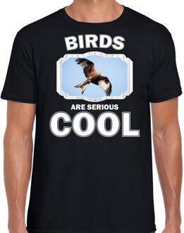 Bellatio Decorations Dieren arenden t-shirt zwart heren - birds are serious cool shirt - cadeau t-shirt rode wouw roofvogel/ arenden liefhebber 2XL