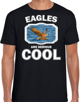 Bellatio Decorations Dieren arenden t-shirt zwart heren - eagles are serious cool shirt - cadeau t-shirt zeearend/ arenden liefhebber 2XL