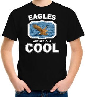 Bellatio Decorations Dieren arenden t-shirt zwart kinderen - eagles are serious cool shirt  jongens/ meisjes - cadeau shirt zeearend/ arenden liefhebber L (146-152)