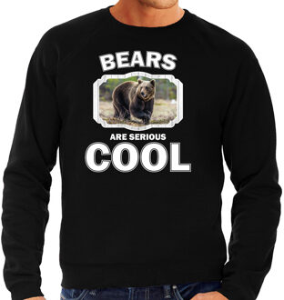 Bellatio Decorations Dieren beren sweater zwart heren - bears are serious cool trui - cadeau sweater bruine beer/ beren liefhebber 2XL