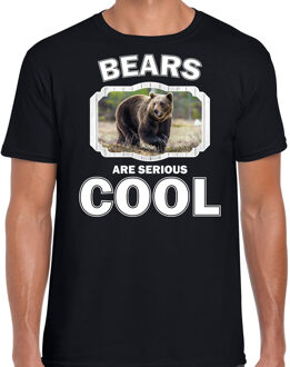 Bellatio Decorations Dieren beren t-shirt zwart heren - bears are serious cool shirt - cadeau t-shirt bruine beer/ beren liefhebber 2XL