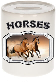 Bellatio Decorations Dieren bruin paard spaarpot - horses/ paarden spaarpotten kinderen 9 cm Multi
