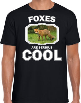 Bellatio Decorations Dieren bruine vos t-shirt zwart heren - foxes are cool shirt