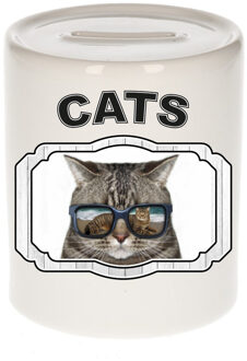 Bellatio Decorations Dieren coole poes spaarpot - cats/ katten spaarpotten kinderen 9 cm