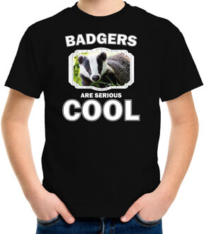 Bellatio Decorations Dieren das t-shirt zwart kinderen - badgers are cool shirt jongens en meisjes L (140-152)