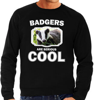 Bellatio Decorations Dieren dassen sweater zwart heren - badgers are serious cool trui - cadeau sweater das/ dassen liefhebber 2XL