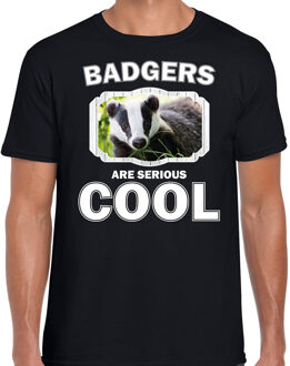 Bellatio Decorations Dieren dassen t-shirt zwart heren - badgers are serious cool shirt - cadeau t-shirt das/ dassen liefhebber 2XL