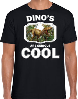 Bellatio Decorations Dieren dinosaurussen t-shirt zwart heren - dinosaurs are serious cool shirt - cadeau t-shirt brullende t-rex dinosaurus/ dinosaurussen liefhebber 2XL