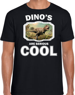 Bellatio Decorations Dieren dinosaurussen t-shirt zwart heren - dinosaurs are serious cool shirt - cadeau t-shirt stoere t-rex dinosaurus/ dinosaurussen liefhebber 2XL