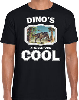 Bellatio Decorations Dieren dinosaurussen t-shirt zwart heren - dinosaurs are serious cool shirt - cadeau t-shirt t-rex dinosaurus/ dinosaurussen liefhebber 2XL