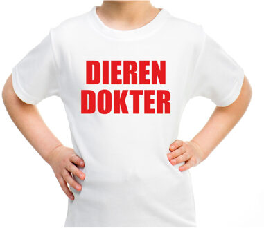 Bellatio Decorations Dieren dokter verkleed t-shirt wit voor kinderen L (146-152)