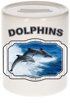 Bellatio Decorations Dieren dolfijn groep spaarpot - dolphins/ dolfijnen spaarpotten kinderen 9 cm Multi