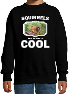 Bellatio Decorations Dieren eekhoorntjes sweater zwart kinderen - squirrels are serious cool trui jongens/ meisjes - cadeau eekhoorntje/ eekhoorntjes liefhebber 12-13 jaar (152/164)