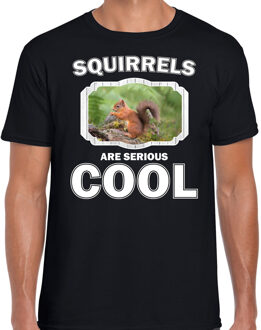 Bellatio Decorations Dieren eekhoorntjes t-shirt zwart heren - squirrels are serious cool shirt - cadeau t-shirt eekhoorntje/ eekhoorntjes liefhebber 2XL