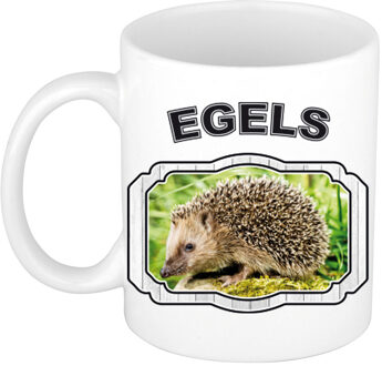 Bellatio Decorations Dieren egel beker - egels/ egels mok wit 300 ml - feest mokken