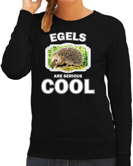 Bellatio Decorations Dieren egels sweater zwart dames - egels are serious cool trui - cadeau sweater egel/ egels liefhebber 2XL