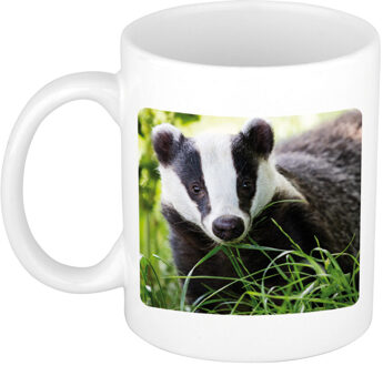 Bellatio Decorations Dieren foto mok das - dassen beker wit 300 ml