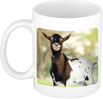 Bellatio Decorations Dieren foto mok gevlekte geit - geiten beker wit 300 ml