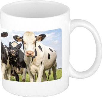 Bellatio Decorations Dieren foto mok koe - Nederlandse koeien beker wit 300 ml
