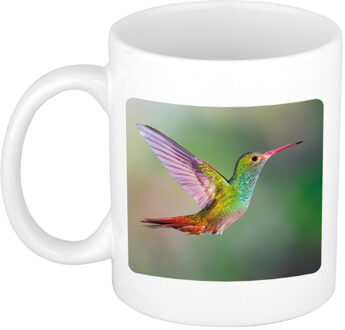 Bellatio Decorations Dieren foto mok kolibrie vogel - vogels beker wit 300 ml