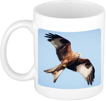 Bellatio Decorations Dieren foto mok rode wouw roofvogel - vogels beker wit 300 ml