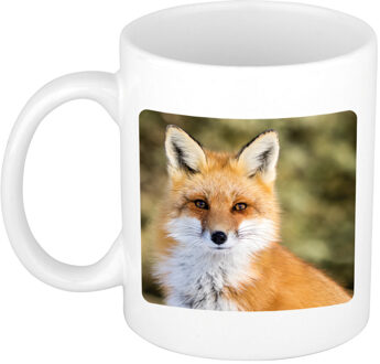Bellatio Decorations Dieren foto mok vos - vossen beker wit 300 ml