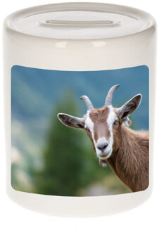 Bellatio Decorations Dieren foto spaarpot geit 9 cm - geiten spaarpotten jongens en meisjes