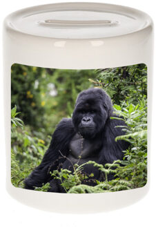 Bellatio Decorations Dieren foto spaarpot gorilla 9 cm - gorilla apen spaarpotten jongens en meisjes Multi