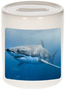 Bellatio Decorations Dieren foto spaarpot haai 9 cm - haaien spaarpotten jongens en meisjes