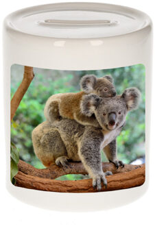 Bellatio Decorations Dieren foto spaarpot koala 9 cm - koalaberen spaarpotten jongens en meisjes Multi