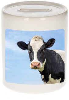 Bellatio Decorations Dieren foto spaarpot koe 9 cm - koeien spaarpotten jongens en meisjes Multi