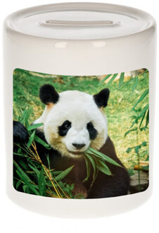 Bellatio Decorations Dieren foto spaarpot panda 9 cm - pandaberen spaarpotten jongens en meisjes - Spaarpotten Multikleur